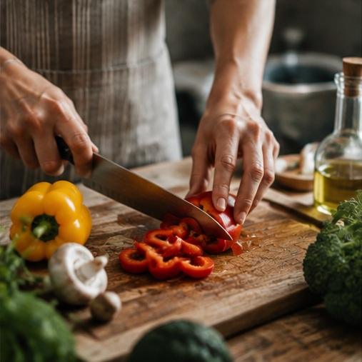 Longevity Story | Come rimanere giovani e rallentare l'invecchiamento — preparazione di ingredienti freschi in cucina